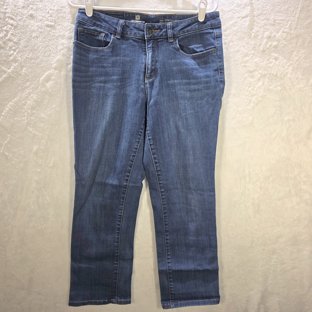 Women's Liz Claiborne Classic Blue Stretch Crop Jeans Size 6 Capris